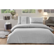 Özdilek Nev Serisi Çift Kişilik Özel Gün Nevresim Takımı-Heartbeat Gri