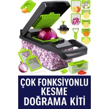 Allians Çok Fonksiyonlu Sebze Doğrama Seti, Paslanmaz Çelik Bıçaklı, 7/10 Parça