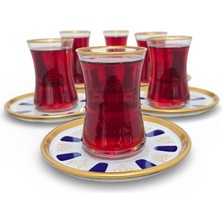 Sudedi Home Gerçek Altın Yaldızlı Çay Bardağı Seti 6 Kişilik – Premium Çay Takımı