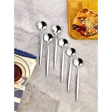 Tasarım Evi 6'lı Lüx Yuvarlak Çay Kaşığı - Kaşık 13 cm