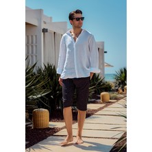 Remsa Mayo Remsa Erkek Havuz Deniz Uzun Kapri Şort Mayo RK005 Siyah Monogram