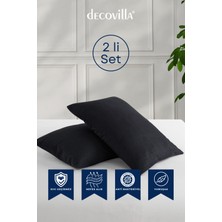 Decovilla Micro Fermuarlı Yastık Alezi Sıvı Geçirmez 2 Li Set Yastık Koruyucu 50X70