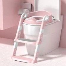 Tp Buğz Pembe Merdivenli Çocuk Klozet Tuvalet Eğitimi Aparatı