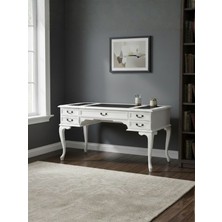 Gazzini Furniture Realm Fransız Retro Deri Ahşap Çalışma Masası 75X140