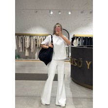 By Özlem Yazan Yüksek Bel Ispanyol Paça Basic Pantolon