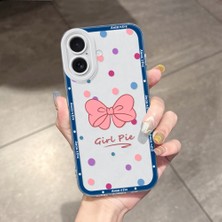 HONTINGA iPhone 16 ile Uyumlu Kılıfı Şeffaf Kamera Korumali Bow Tie Desen Airbag Yumuşak Silikon Telefon Kılıfı K5-0191