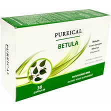 PUREICAL Betulin-Betula kapsül Huş Ağacı Özü Civan Perçemi ve Biberiye B1 Vitamini Bitkisel Takviye ve Antioksidan Destek 30 Kapsül