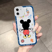HONTINGA iPhone 12 ile Uyumlu Kılıfı Şeffaf Kamera Korumali Mickey Desen Airbag Yumuşak Silikon Telefon Kılıfı K5-0185