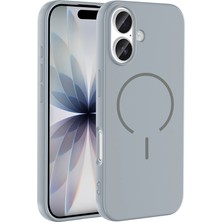 Case 4u Apple iPhone 17 Kılıf M-Safe Şarj Özellikl Meta Kapak Titanyum Gri