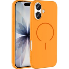 Case 4u Apple iPhone 17 Kılıf M-Safe Şarj Özellikl Meta Kapak Turuncu