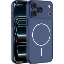 Case 4u Apple iPhone 17 Pro Max Kılıf M-Safe Şarj Özellikli Kamera Korumalı Spark Kapak Mavi