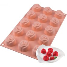 PremiumPort Esnek Silikon Gül Kek Kalıbı, Renkli ve Dayanıklı, Pratik Kullanım