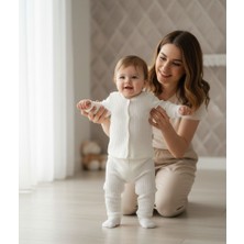 Butik Center Ekru Pamuklu 2’li Bebek Takımı