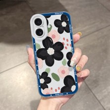 HONTINGA iPhone 16 ile Uyumlu Kılıfı Şeffaf Kamera Korumali Çiçek Desen Airbag Yumuşak Silikon Telefon Kılıfı K5-0188
