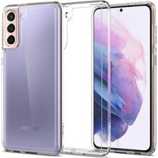 TE Dükkan Buğz Samsung Galaxy S21 Kılıf Lüx Şeffaf Silikon