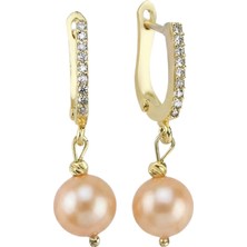 Birinci1926 Şeftali Ton Doğal Inci Küpe