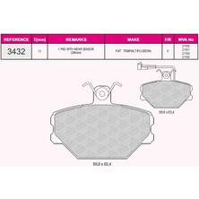 Qcb Fren Balata On Fıat Tempra 1.4 1992-1999/ 2.0i 1992-1999/ Tıpo 1.4i 1990-2000/ 1.6i 1990-2000/ Fıat Uno 70 1.4i 1994-2000/ Alfa Romeo 145 (930) 1.6 1994-2001/ 146 (930) 2.0 Tı 1994-2001