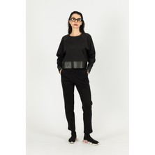 By Özlem Yazan Interlok Kumaş Yüksek Bel Rahat Kesim Pantolon