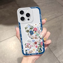 HONTINGA iPhone 16 Pro ile Uyumlu Kılıfı Şeffaf Kamera Korumali Çiçek Sanatı Desen Airbag Yumuşak Silikon Telefon Kılıfı K5-0189