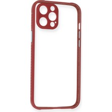 TE Dükkan Buğz Iphone 12 Pro Kılıf Miami Şeffaf Silikon - Fuşya