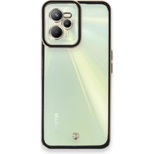 TE Dükkan Buğz Realme C35 Kılıf Liva Lens Silikon - Siyah