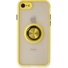 TE Dükkan Buğz Iphone 7 Kılıf Montreal Yüzüklü Silikon Kapak - Sarı