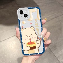 HONTINGA iPhone 14 Plus ile Uyumlu Kılıfı Şeffaf Kamera Korumali Bear Sanatı Desen Airbag Yumuşak Silikon Telefon Kılıfı K5-0187