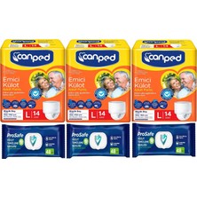 Canped Emici Külot Büyük L (Large) 42 Adet Hasta Bezi - Temizleme Havlusu 6 Lı Set