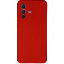 TE Dükkan Buğz Vivo V23 5g Kılıf Nano Içi Kadife Silikon - Kırmızı