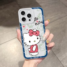 HONTINGA iPhone 15 Pro Max ile Uyumlu Kılıfı Şeffaf Kamera Korumali Kitty Desen Airbag Yumuşak Silikon Telefon Kılıfı K5-0186