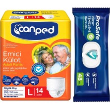 Canped Emici Külot Büyük L (Large) 14 Adet Hasta Bezi - Temizleme Havlusu 2 Li Set
