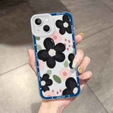 HONTINGA iPhone 13 ile Uyumlu Kılıfı Şeffaf Kamera Korumali Çiçek Desen Airbag Yumuşak Silikon Telefon Kılıfı K5-0188