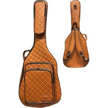 Erga Müzik Kahverengi Profesyonel Gigbag Klasik Gitar Kılıfı-Çantası-Kahverengi Kapitoneli Suni Deri