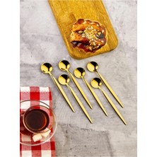 Tasarım Evi 6'lı Lüx Yuvarlak Çay Kaşığı - Kaşık 13 cm