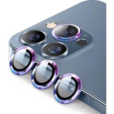 BM Makina Ally Iphone 13 Pro -13 Pro Max 3D Metal Çerçeveli Kamera Lens KORUYUCU-(5775)
