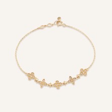 Aja Auralis Sıralı Motifler Çok Taşlı Altın Bileklik