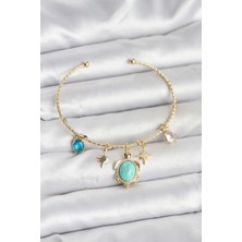 Moresun Buğz Caretta Caretta Charmlı Gold Renk Kadın Bileklik