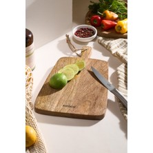 PremiumPort Şık Mango Kare Kesme ve Sunum Tahtası 33 Cm, Modern ve Dayanıklı Tasarım