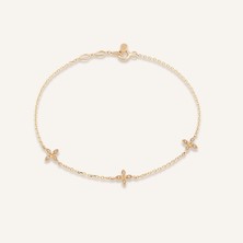 Aja Merisia Çiçek Figürlü Çok Taşlı Altın Bileklik