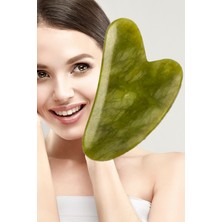 Gampus Yeşim Kalp Gua Sha Yüz Masaj Taşı Yüz Masaj Aleti