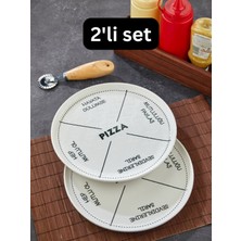 PremiumPort 2'li Seramik Pizza ve Servis Tabağı Seti, Çok Amaçlı Kullanım