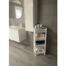 Okyanus Home Multi 4 Katlı Tekerlekli Banyo-Mutfak Düzenleyici Beyaz