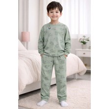 Gültekin Bebe Miniworld Erkek  10-12 Yaş Ayıcık  Baskılı Sıfır Yaka Pijama TAKIMI-19069299 - Açık Yeşil