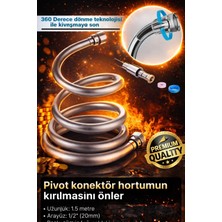 Gümüş Gri Dayanıklı Esnek Kırılmaz Çatlamaz Patlamaz Sızdırmaz Pvc Banyo Duş Musluk Hortumu 150CM