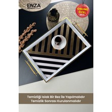 PremiumPort Şeffaf Cam Tepsi 48X29 Cm, Zarif ve Şık Sunum Için Mükemmel