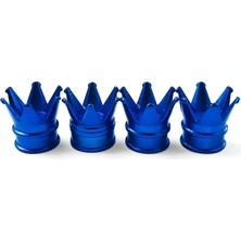 Otohousse Kral Tacı Alüminyum Sibop Kapağı 4'lü Mavi