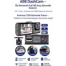 Moresun Buğz Akıllı Full Hd 3 Kameralı Araç Içi Güvenlik Kamerası Ön-Arka-Iç Kayıt, Park Modu