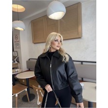 Orions Collection Deri Bomber Deri Ceket Siyah
