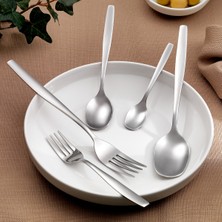 PremiumPort 60 Parça Çatal Kaşık Takımı, Şık ve Dayanıklı Gümüş Tasarım