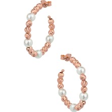 By Barun Halka Küpe Gümüş Incili Toplu 925 Ayar Gümüş Küpe